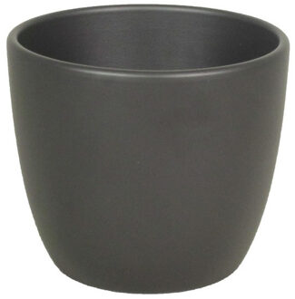 Floran Plantenpot - antraciet grijs - mat - keramiek - 25 x 22 cm - Plantenpotten