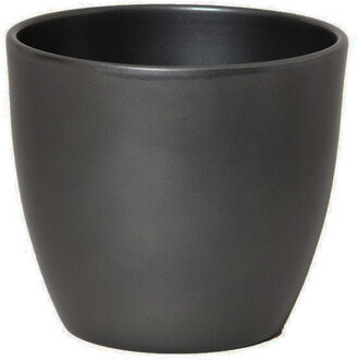 Floran Plantenpot - antracietgrijs - glanzend - keramiek - 32 x 27 cm - Plantenpotten