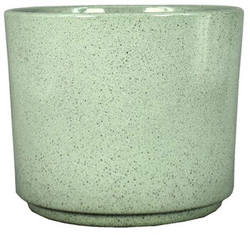 Floran Plantenpot Calla - groen - gespikkeld - keramiek - 7 x 6,5 cm - bloempot
