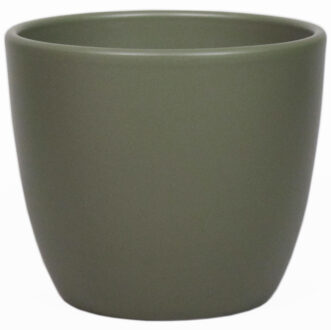 Floran Plantenpot - dennen groen - mat - keramiek - 13 x 12 cm - Plantenpotten