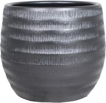 Floran Plantenpot - zwart - mat - keramiek - 34 x 31 cm