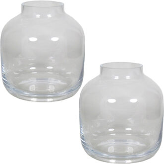 Floran Set van 3x stuks glazen vaas/vazen Mensa 6,5 liter met smalle hals 19 x 21 cm - Bloemenvazen van glas