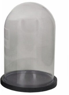 Floran stolp op plateau - zwart - glas - D15xH25 cm - decoratie - woonaccessoires