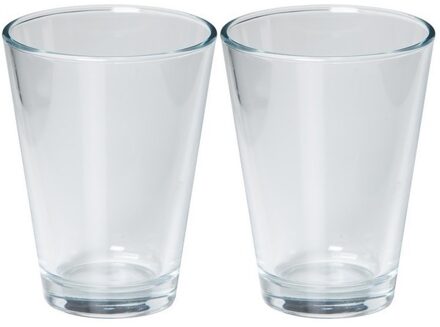 Floran Vaas - 2x - conisch - klein - glas - transparant - 11 x 15 cm