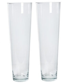 Floran Vaas - 2x - conisch - transparant - glas - 22 x 70 cm - Kegelvormig