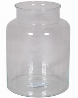 Floran Vaas melkbus - smalle hals - glas - transparant - 19 x 25 cm - Bloemenvazen