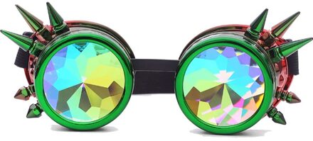 FLORATA Caleidoscoop Kleurrijke Glazen Rave Festival Party EDM Zonnebril Afgebogen Lens Steampunk Goggles