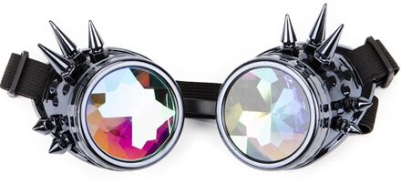 FLORATA Caleidoscoop Kleurrijke Glazen Rave Festival Party EDM Zonnebril Afgebogen Lens Steampunk Goggles