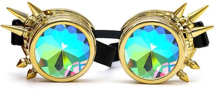 FLORATA Caleidoscoop Kleurrijke Glazen Rave Festival Party EDM Zonnebril Afgebogen Lens Steampunk Goggles