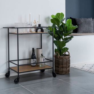 Flore trolley - Hout - Met wielen - Naturel Bruin