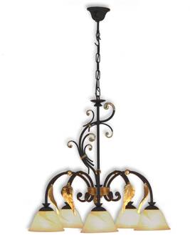 Florence Antik - chique hanglamp bruinzwart, goud, crème