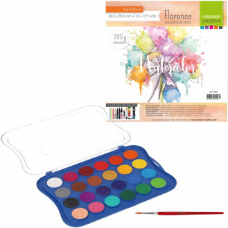 Florence Hobby schilderset voor kinderen waterverf met verfblok 50 vellen