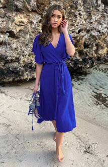 Florence Midi Jurk Kobalt Blauw