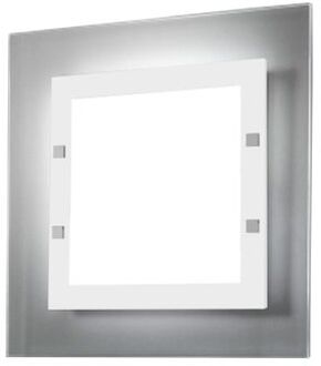Florence Plafondlamp, 2x E27, Metaal/glas, Wit Mat, 40x40cm