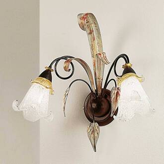 Florentijnse wandlamp Giuseppe bruin, goud, transparant
