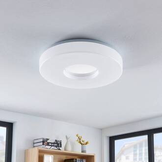 Florentina LED plafondlamp, ring, 41 cm wit, chroom
