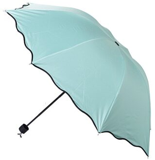 Flouncing Sunny Paraplu Stijl Optioneel Magic UV Folding Zon/Regen Winddicht Bloei Parasol munt groen