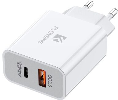 Floveme Pd Charger 18W Dual Usb Snel Opladen 3.0 Oplader Voor Iphone Samsung Xiaomi Qc 3.0 Cargador Mobiele Telefoon charger Adapte