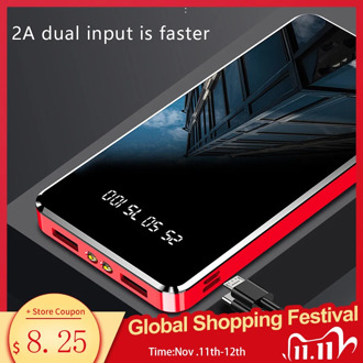 FLOVEME Portable Mini Power Bank For Xiaomi Mi iPhone 20000mAh Mirror LED Digital Display PowerBank For iPhone Samsung Xiaomi Mi