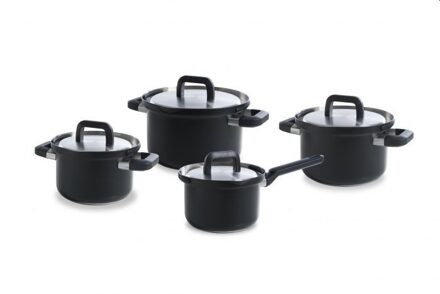 Flow Cool Black RVS 4-delige pannenset Zwart