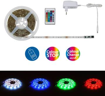 FLOW LED strip - 5meter - Zelfklevend - RGB kleurverandering - Wit