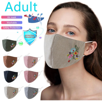 Flower Face Mask Printed Masks Cotton Fabric Adult Protective Pm 2.5 Dust Mouth Cover Washable Reusable Mouth Mask Mouth-muffle