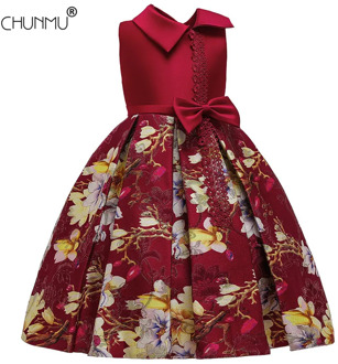 Flower Kids Dress For Girls Elegant Lace Embroidery Party Wedding Gown Children Birthday Dress Girls Formal Dress Vestido