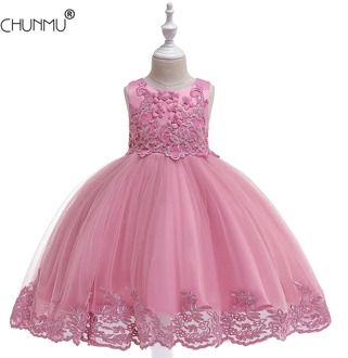Flower Lace Princess Girl Dress Baby Wedding Dress Evening Elegant Party Dress Costume Kids Dress for Girls