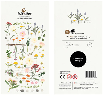 Flower Letter Sticker Stickers Diary Sticker Scrapbook Decoration PVC Stationery Stickers