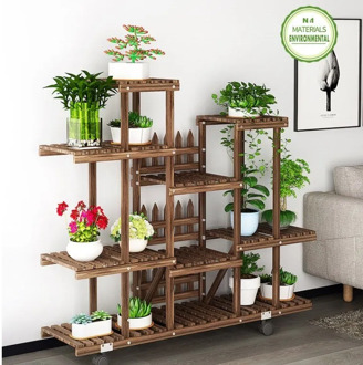 Flower Rack Plant Stand Multi Wood Shelves Bonsai Display Shelf Indoor Outdoor Indoor Yard Garden Patio Balcony Flower Stands