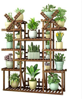 Flower shelf multi-storey indoor special racks balcony wrought iron living room solid wood fleshy floor plant pot rack