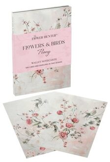 Flowers & Birds Peony Wallet Notecards - Lucy Hunter