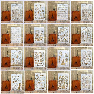 Flowers/Fairy/Letter 24styles Stencils For Walls Painting DIY Scrapbooking Album Embossing Paper Cards kids Drawing Template