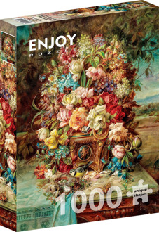 Flowers Still Life with Blue bird Puzzel (1000 stukjes)