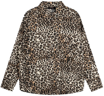 Flowy Animal Print Blouse Mikia Refined Department , Brown , Dames - M,S