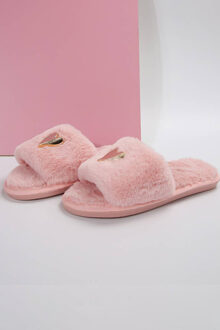 Fluffy Hart Slippers Lichtroze
