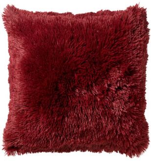 FLUFFY - Kussenhoes 45x45 cm - superzacht - effen kleur - Merlot - rood