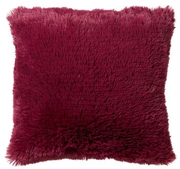 FLUFFY - Kussenhoes 45x45 cm - superzacht - effen kleur - Red Plum - roze Rood
