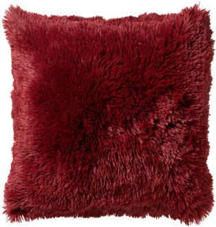 FLUFFY - Kussenhoes 60x60 cm - superzacht - XL kussensloop - Merlot - rood