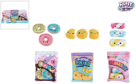 Fluffy Menu snack zakjes pluche 21cm verschillende