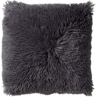 FLUFFY - Sierkussen 45x45 cm - superzacht - effen kleur - Charcoal Gray - antraciet Grijs