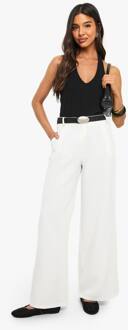 Fluid Suit Op Maat Gemaakte Broek Met Wijde Pijpen, Off White - 36