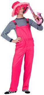 Fluo roze tuinbroek voor volwassenen - Volwassenen kostuums