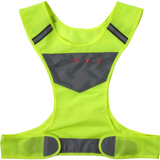 Fluor gele veiligheidsvesten/hesjes reflecterend - Sportkleding - Lichtgevende hardloop kleding - One size