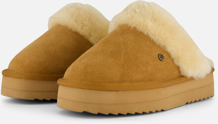 Flurry Plateau Pantoffels cognac Suede - 37,39,40,41