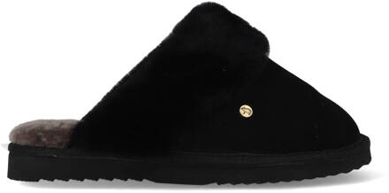 Flurry Suede Dames Pantoffels - Black/Black - Maat 43