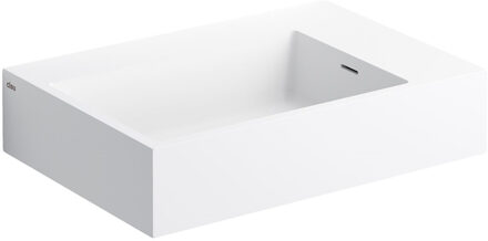 Flush wastafel 60cm met 5 voorbewerkte kraangaten aluite