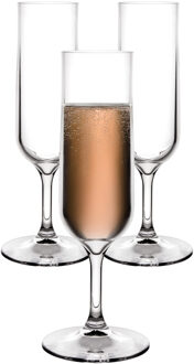 Flute Tulp - 12x - SAN kunststof - 16 cl - onbreekbaar - herbruikbaar - champagneglazen