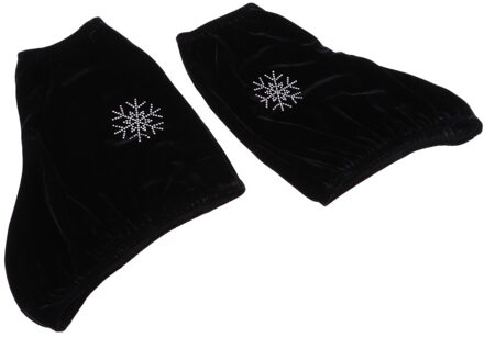 Fluwelen Ijs Figuur Skate Laarzen Schoenen Cover Overschoenen Protector Voor Vrouwen Mannen zwart L
