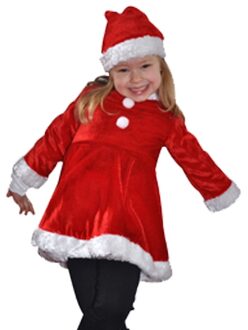 Fluwelen kinder kerstjurkje meisjes van ongeveer 5 jaar Rood